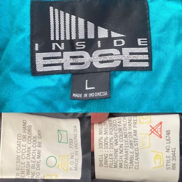 Inside Edge Vintage 80s Retro Metallic Clinched Waist Snow Ski Suit Size L - Picture 12 of 12